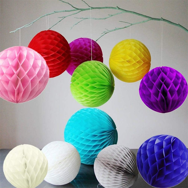 16 Pakk Blandet Honeycomb Baller Bord Senterstykke Girlander Silkepapir Bryllupsfest Dekorasjon (Fargerik)