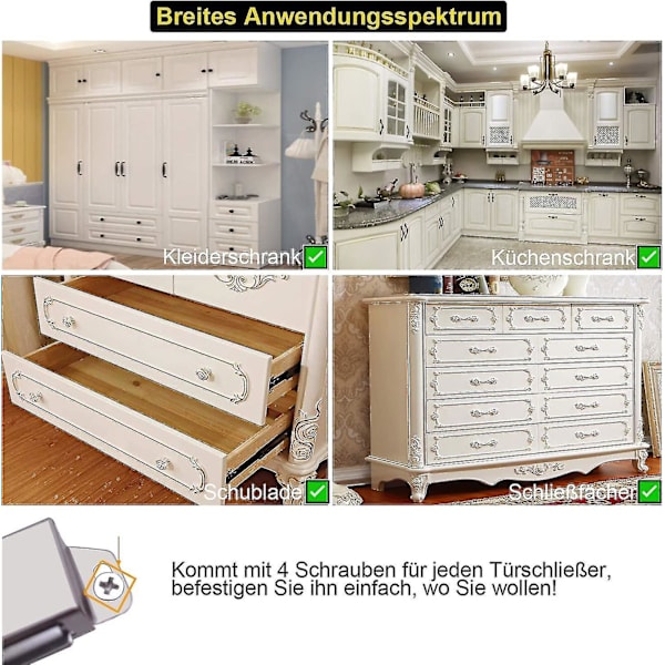 Magnetisk lås skapdørmagnet - Magnetisk lås dørmagneter dørlukker dørmagnet møbelmagnet, rustfritt