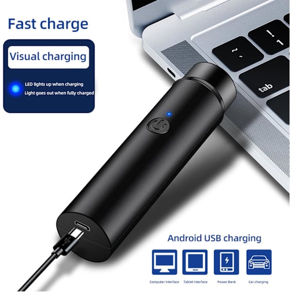 Mini elektrisk barbermaskine, bærbar elektrisk roterende herreshaver, trådløs USB genopladelig herreshaver