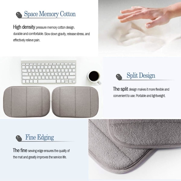 2-pak bærbar datamaskin albue håndleddsstøtte, premium memory bomull skrivebord tastatur armstøtte støtte matte (7,9 x 11,8 tommer)