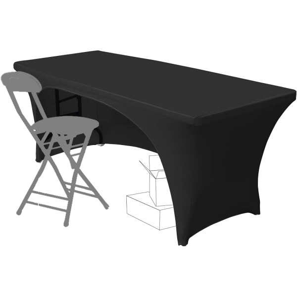 Joustavat 6 jalkaa pöytäliinat suorakaiteen muotoisille pöydille, joissa on avoin selkä, kiinteät spandex-suorakulmaiset patiopöydänpäälliset