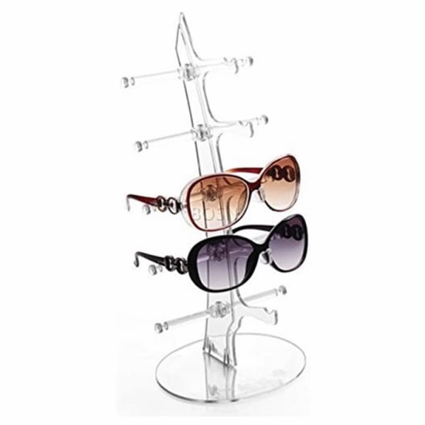 Glasögon Solglasögon Förvaring Display Stativ Hållare Organizer Case Show Rack för 5 glasögon (1 st genomskinlig)