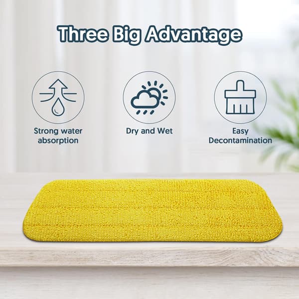 7-pack Återanvändbara Moppdynor för Spraymopp - Mikrofibermopp Refilldynor, Kompatibla med 13''-15'' Spraymoppar & Golvmoppar, Gul