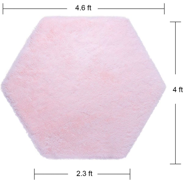 Matta för sovsal sexkantsmatta för lekstuga prinsesstält barn lekslott, diameter 1,4m, rosa