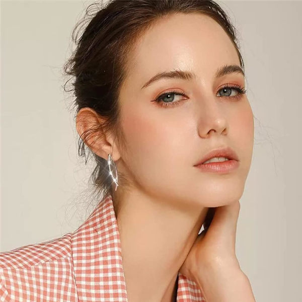 Fashion Cross Curved Earrings, Curved Stick Front Back Linear Drop Earrings