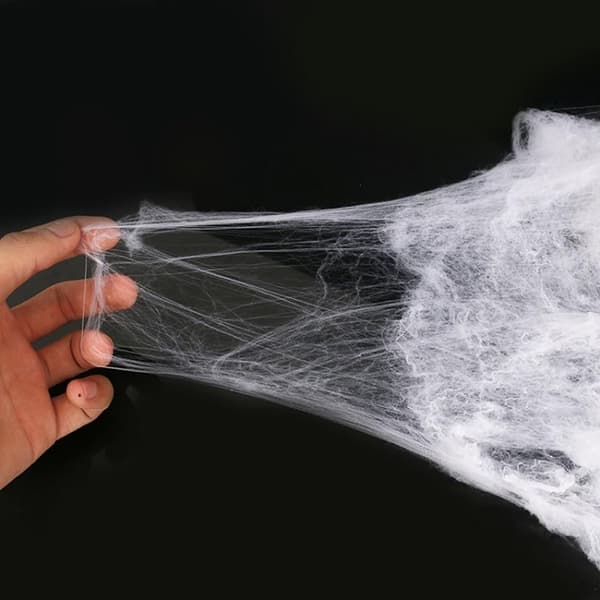 1 stk Halloween Spindelvev Elastisk Falsk Spindelvev og Edderkopper Innendørs Utendørs Hage Spøkelseshus Dekor (20g, hvit)