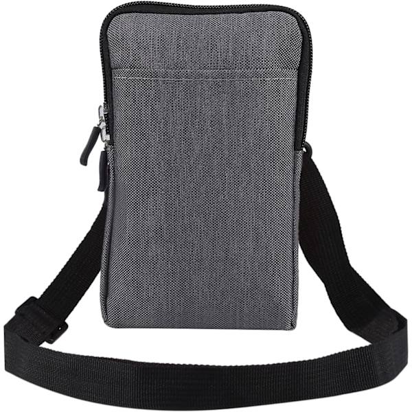 Puhelin Olkavyölaukku, Puhelimen Vyökiinnike, Olkapussi Vetoketjulla Ristiin grey Large size