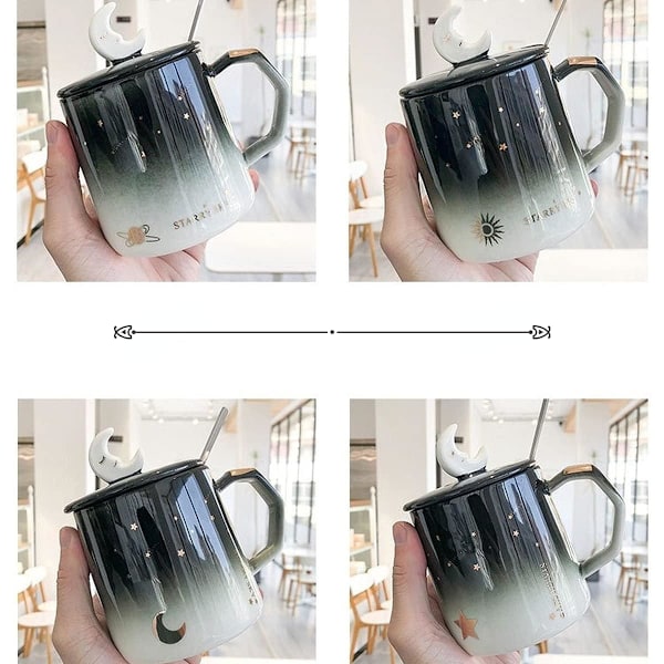 Sød Kande Med Låg 3d Stjerne Og Måne Kande Sjov Gave Kaffe Kande 400ml Pink Tekop Sød Te Kaffe Kande Fødselsdagsgave Til Kæreste Kvinder