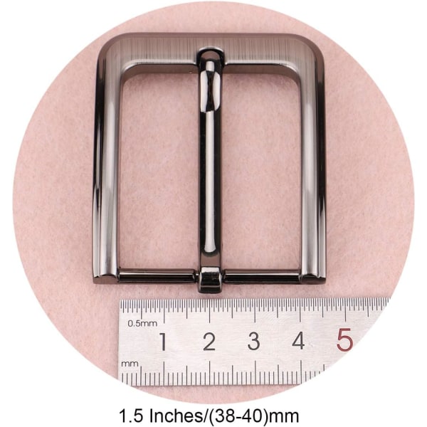 1,5 tum (38-40 mm) bältespänne enkelspänne fyrkantigt ersättningsspänne för herr- och damrem