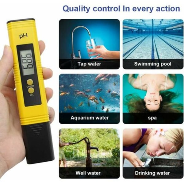 Digitalt pH-meter, Atc-vandkvalitetstester, 0-14Ph-område, Ph-tester til hjemmebrug