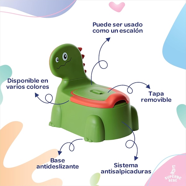 Urinal for barn, komfortabel, sklisikker med anti-sprut og anti-lukt system, enkel tømming med avtakbart urinal