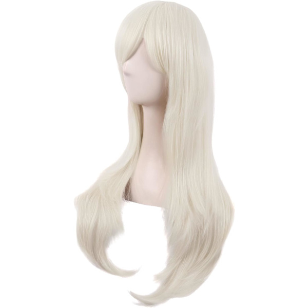 70cm/ 28 tum Lång Lockig Dam Curl Anime Kostym Peruker Platinum gold