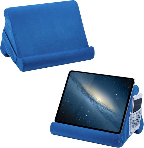 1 stk. Tablet Pudeholder til IPad Pude-Stativ, Blød Multi-Vinkel Telefon Pude Skødholder til Tablet/iPad - Blå