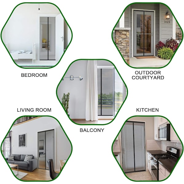 Fortykket myggenet magnetisk dør 120x220cm ekstremt tæt net myggenet magnetisk dør anti-flue anti-insekt gardin