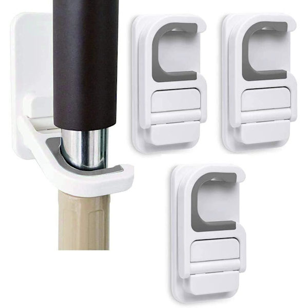 Kosterholder, moppeholder, veggmontert selvklebende moppeklips, sklisikker veggmontert krok