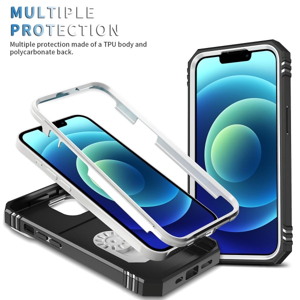 Stødsikkert hårdt cover med linsebeskyttelse kompatibelt med iPhone 14/13 6.1