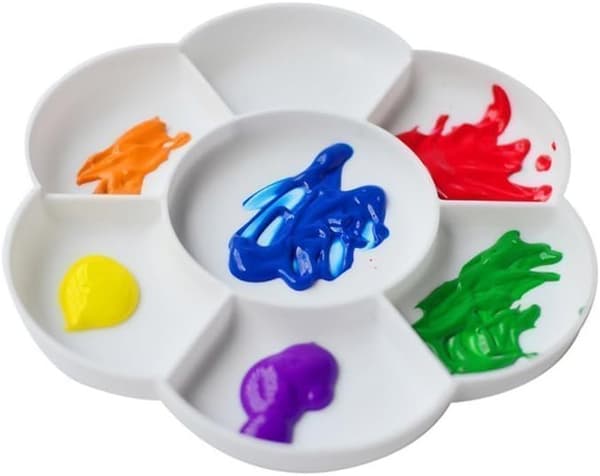 Plast Blomsterformet Malingsplate Palett - Hvit (2-pakning)