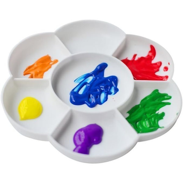 Plastblomformad färgbricka - Vit (2-pack)