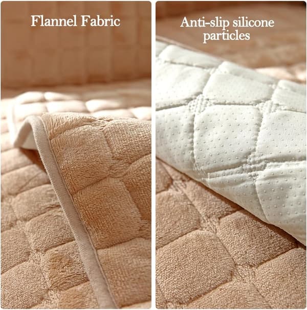 Tykkere sofatrekk, flanell sklisikker sofaprotector, møbelbeskytter, for stue (kamel, 70 * 180 cm)