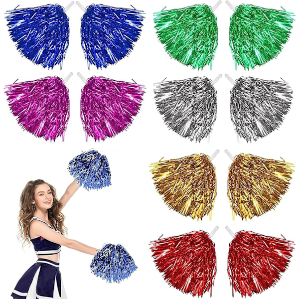 12 st Pom Poms Cheerleading, Cheerleader Pom Poms, Plast Cheerleader, Party Kostym Tillbehör Set Party Rekvisita