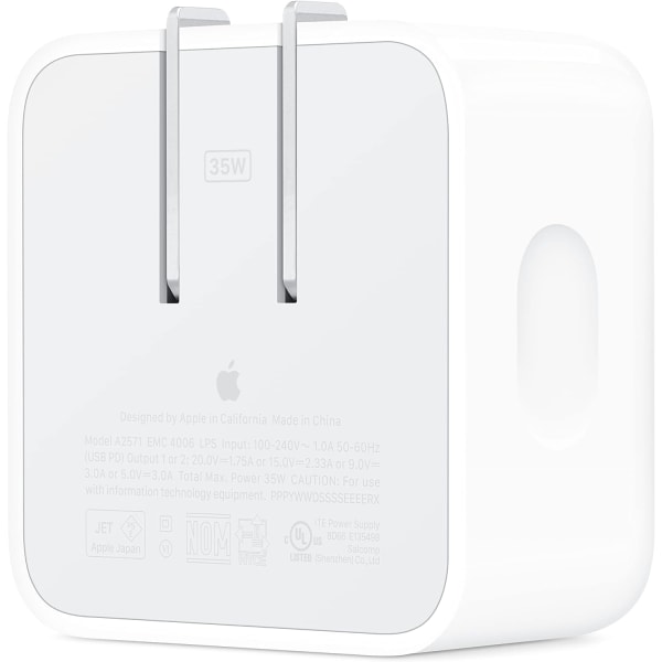 Apple 35W dobbel USB-C-port kompakt strømadapter