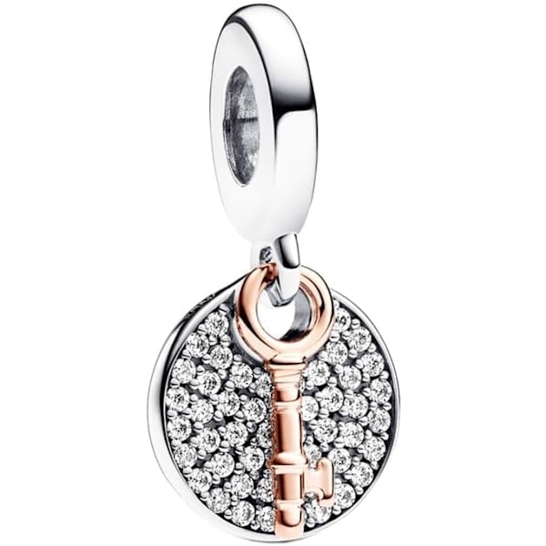 Hvidt kobber med cubic zirconia, kompatibel med europæisk armbånd halskæde, charms til piger og kvinder