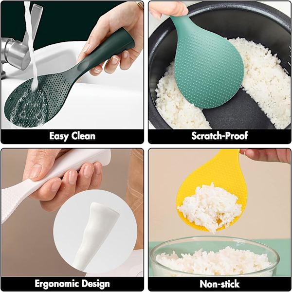 Risske, silikone stående risske med non-stick risske ske varmebestandig risske ske (grå)