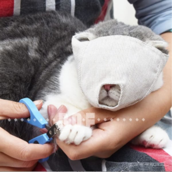 Kattmunstycken som andas, mask för katter i bomull för trimning och nagelklippning, kattvårdsväska Katthållare förhindrar att katter biter, tuggar