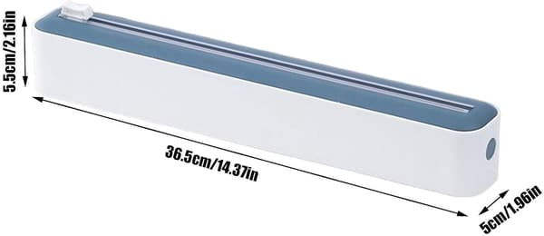 Wrap Dispenser, Magnetisk Plastfoliedispenser & Skärare, För Hem- och Köksförvaring, 1 st - Blå