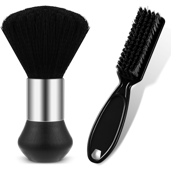 Barber Neck Duster Borstset - Mjuk Barber Neck Duster med Barber Trimmer Rengöringsborste, Professionell Barber Dammande Hårborste för Borstning