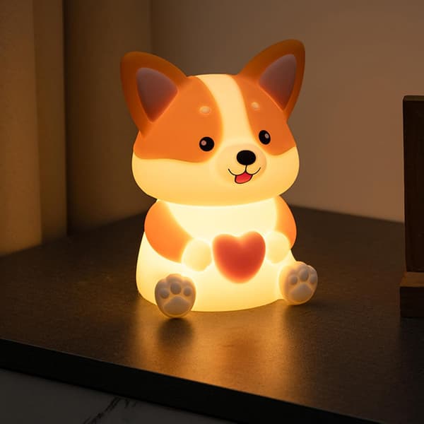 1 stk hund nattlys | Søt hund nattlys for barn nattbordslampe - Stemningsbelysning med timer 3 moduser