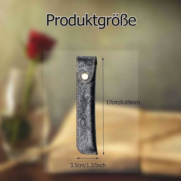 Kotelo mustekynälle/kuulakärkikynälle/stylus-kynälle Black carving