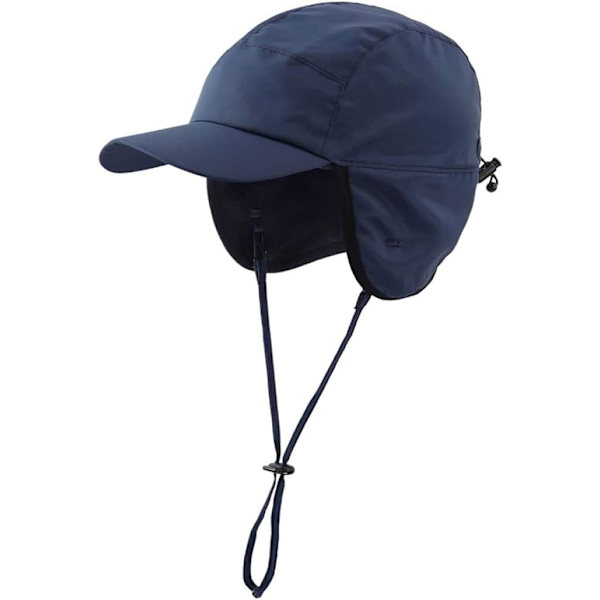 Utendørs herre baseball caps vanntett vinter øreklaff lue Navy Blue