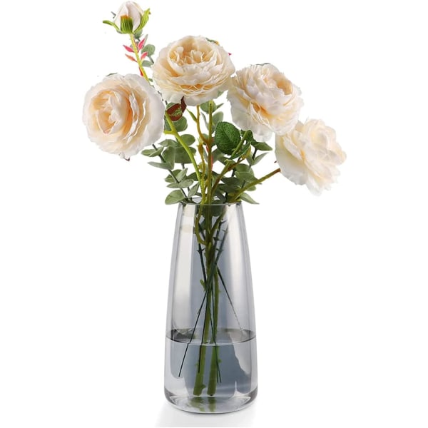 Blomstervas Modern Glas- Vaser för Blommor Grå Handgjorda Ins Modern Billig Stor Blomstervas för Tulpan Pampass Rosor Bröllopsdekor Hemcentrum