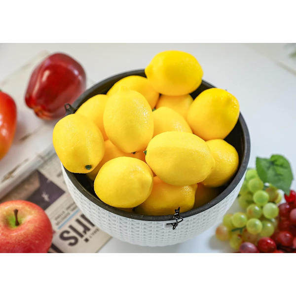 20 st konstgjorda citroner och limefrukter falska frukter citroner för hem hus kök fest dekoration, 3'' X 2'' gul