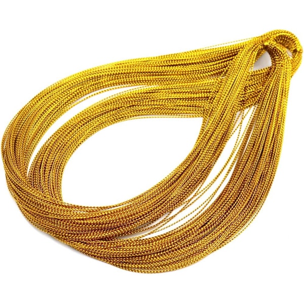 Gulltråd Metallisk Snøre 1mm x 100 Meter for Julepynt, Håndverk, Gaveinnpakking (Gull)