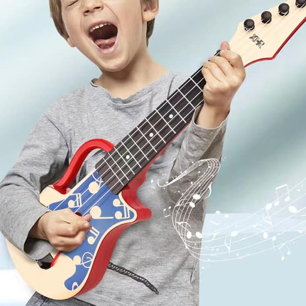 Barn Gitarr Pedagogisk Ukulele för Barn Leksaksgitarr Plast Ukulele Nybörjar Ukulele Tidig Utbildning Ukulele Barn Ukulele Röd Nylon