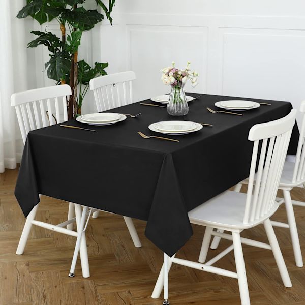 Suorakulmainen pöytäliina 137*274cm Tahrankestävä Musta Geometrinen Jacquard-pöytäliina Vedenpitävä Suoja Keskipisteen Koristelu Ruokailutila