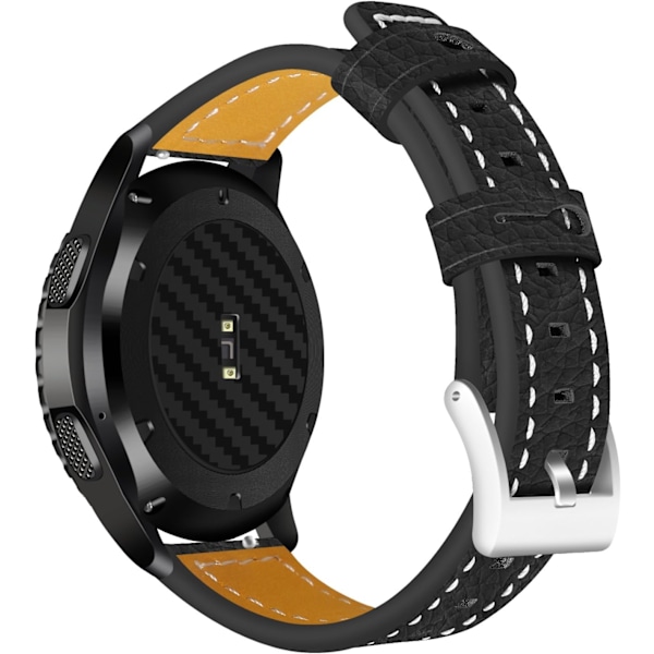 Kompatibel med Huawei Watch GT3/GT3 Pro 46mm Rem, 22mm Snabbkoppling Rem i Läder, Mjuk Sport Rem för Utbyte, Svart
