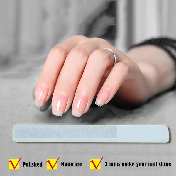 Glass neglefiler Nano Crystal Mini fingerneglfil Oppgradering neglebuffer Neglepolering stripe Profesjonelt negle manikyrverktøy. 3 stk/sett