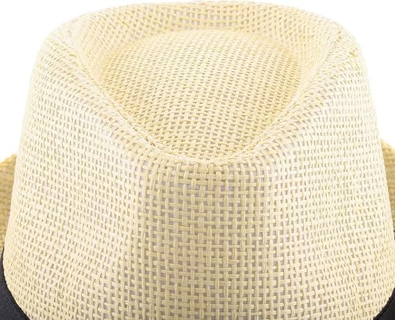 1 stk. Panama Sommer Fedora Trilby Stråhatte Solhatte til Mænd Kvinder Strandhat Klassisk (Beige)