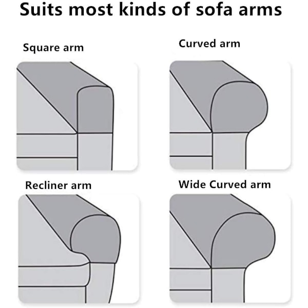4 stk Armlenestoltrekk Vanntett Armlenstoltrekk Stretch Polyester Sofa Armlenestoltrekk Spandex Sofa Slipcover for Stue Recliner Sofa (Sand)