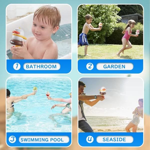 4 stk Vannpistoler, Søte Dyremodeller Vannpistol for Hundekatt Trening Sommer Utendørs Hage Strand Basseng Gaver