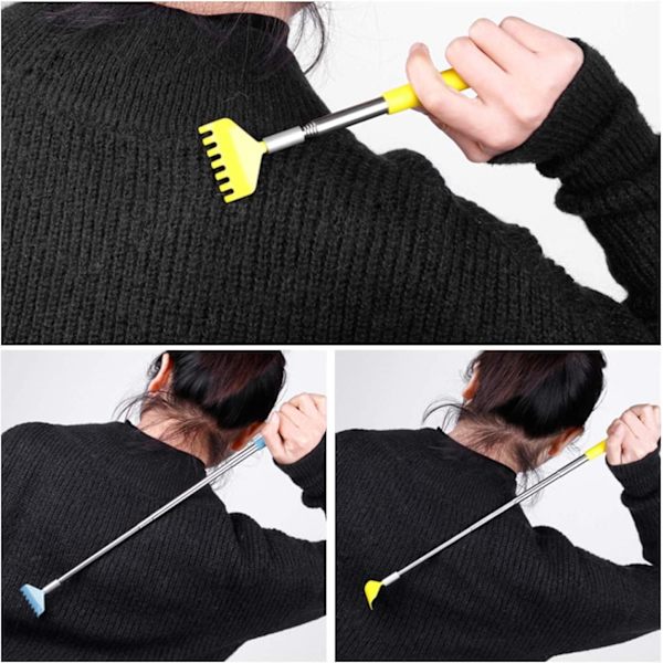 3 x Ryggkliare Handmassageapparat | Kratthuvud Stil Teleskopisk Arm Ryggkliare | Bärbar, Utökningsbar, Infällbar Massageapparat 3-pack