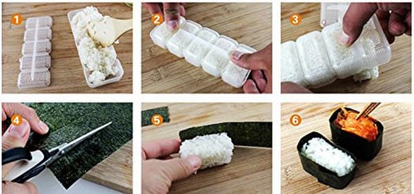Japansk Nigiri Sushi Form Risboll 5 Rullar Maker Press Bento Verktyg