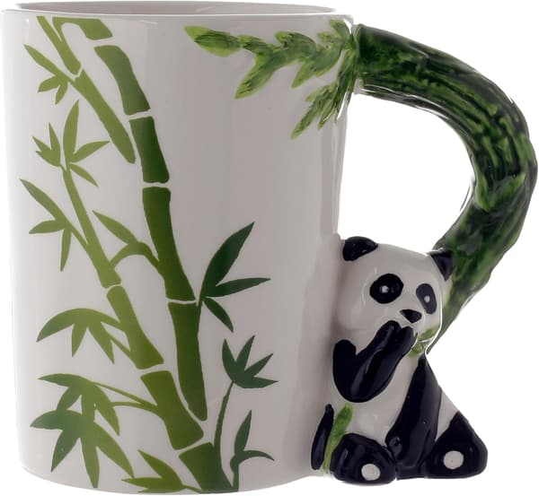 Panda Håndtak Krus, Bambus, Svart, 8 cm