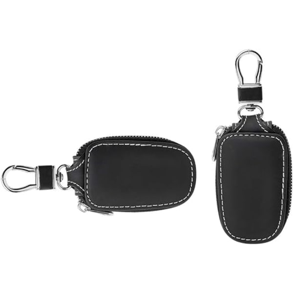 Auton avaimen kotelo, PU-nahkainen älykäs avaimen pidike ja suojus, auton avaimenperä, älykäs avaimenrengas, kolikkopidike tai lompakko auton kaukosäätimelle Black