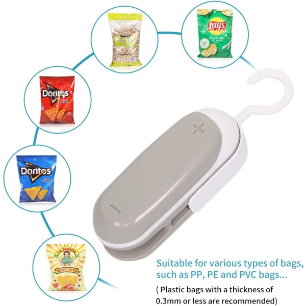 2PACK Mini Bag Sealer, Portable Heat Vacuum Sealers Plast Sealer, 2 i 1 Mini Food Sealer