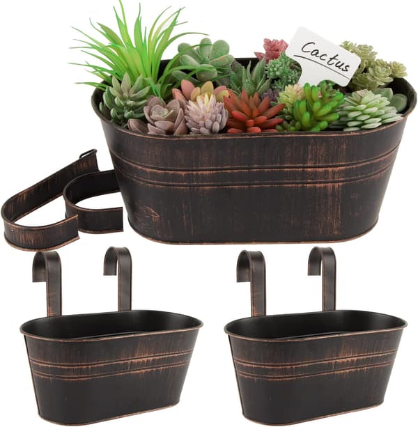 2 stk. hængende blomsterpotter i metal