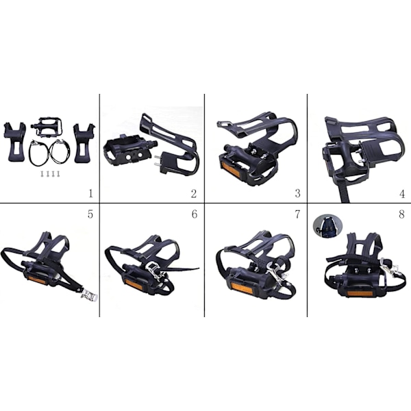 1 par nylon cykling MTB landevejs mountainbike cykelpedal tåclipsremme